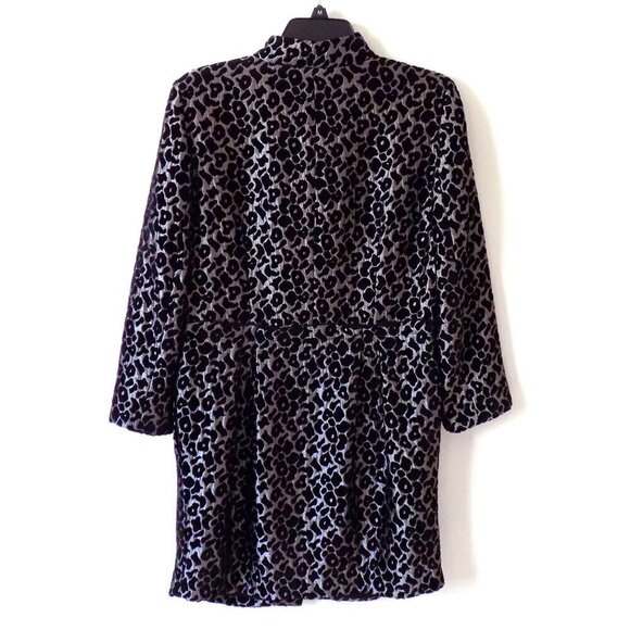 Rachel Roy Leopard Print Jacket Size 10 Black Dark Gray Metallic - Picture 2 of 8